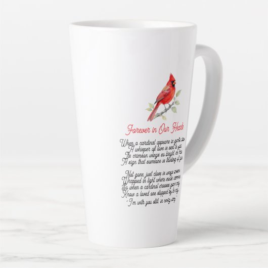 Cardinal Poem Memorial Keepsake  カフェラテマグ (右アングル)