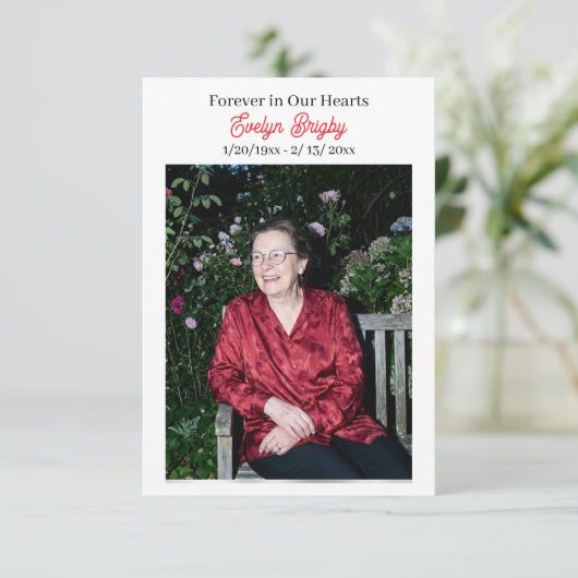 Cardinal Poem Memorial Keepsake カード (スタンド正面)