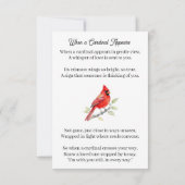 Cardinal Poem Memorial Keepsake  カード (裏面)