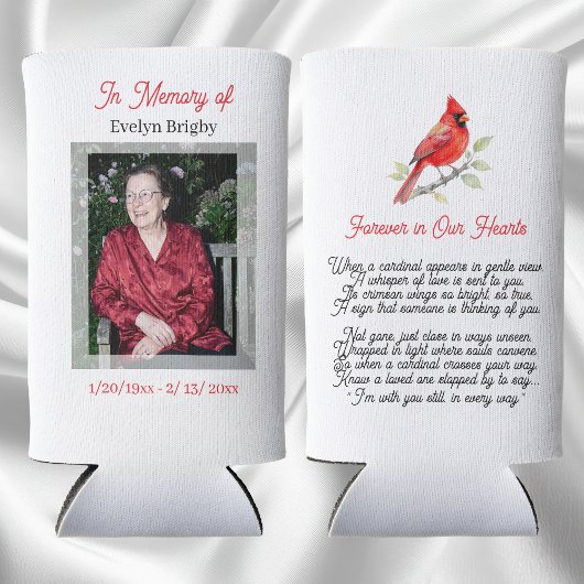 Cardinal Poem Memorial Keepsake  スリム缶クーラー