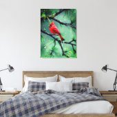 Cardinal Red Bird Canvas Wall Art キャンバスプリント (インサイチュ (寝室))