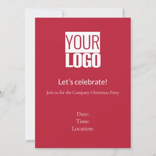  Cardinal  red  -   festive  company  party  招待状 (正面)