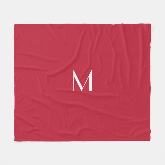 Cardinal red -monogrammed    フリースブランケット (正面(横))