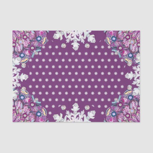 Cardinal red rosace & snowflake 薄葉紙 (正面)