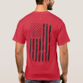 Cardinal Red T-Shirt Veteran Military w/ USA Flag Tシャツ (裏面)