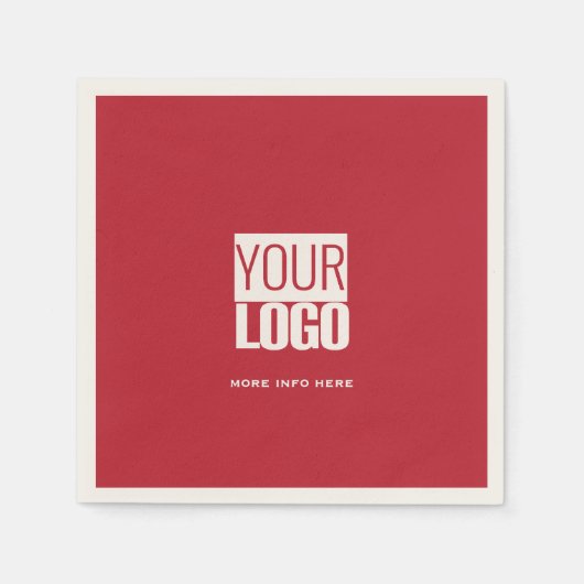 cardinal red  with your  logo  スタンダードカクテルナプキン (正面)