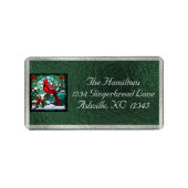 Cardinal & Ribbon Holiday Return Address - Green ラベル (正面)