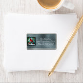 Cardinal & Ribbon Holiday Return Address - Silver ラベル (インサイチュ)