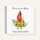 Cardinal Sunflower Memorial Funeral Guestbook ノートブック (正面)