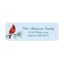Cardinal Sympathy Holiday Return Address Label  ラベル