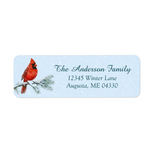 Cardinal Sympathy Holiday Return Address Label  ラベル (正面)
