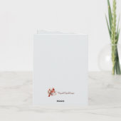 Cardinal Sympathy Thank You Folded Note Card ノートカード (裏面)