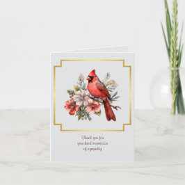 Cardinal Sympathy Thank You Folded Note Card ノートカード