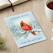 Cardinal Watercolor Christmas Sympathy Remembrance カード