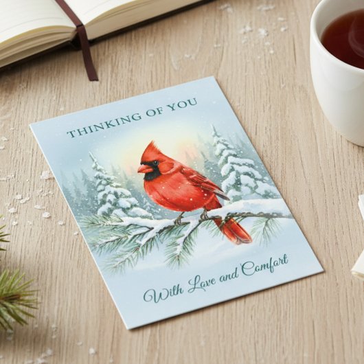 Cardinal Watercolor Christmas Sympathy Remembrance カード