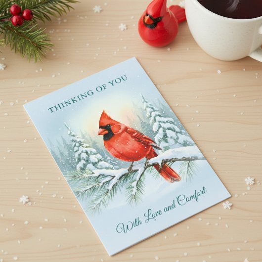 Cardinal Watercolor Christmas Sympathy Remembrance カード