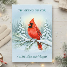 Cardinal Watercolor Christmas Sympathy Remembrance カード