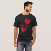 Cardinal With Heart Balloon Valentines Day Love Bo Tシャツ (正面フル)