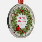 Cardinal Wreath メタルオーナメント (右)