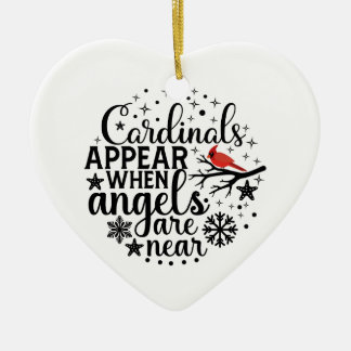 Cardinals appear Heart Ceramic Ornament セラミックオーナメント