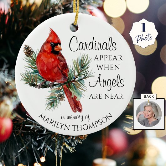 Cardinals Appear When Angels Are Near Photo セラミックオーナメント