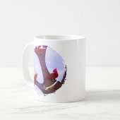 Cardinals Perched On A Tree Holiday Mug コーヒーマグカップ (正面左)