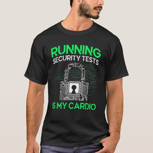 Cardioランニング Cyber Securityのセキュリティテスト Tシャツ (正面)