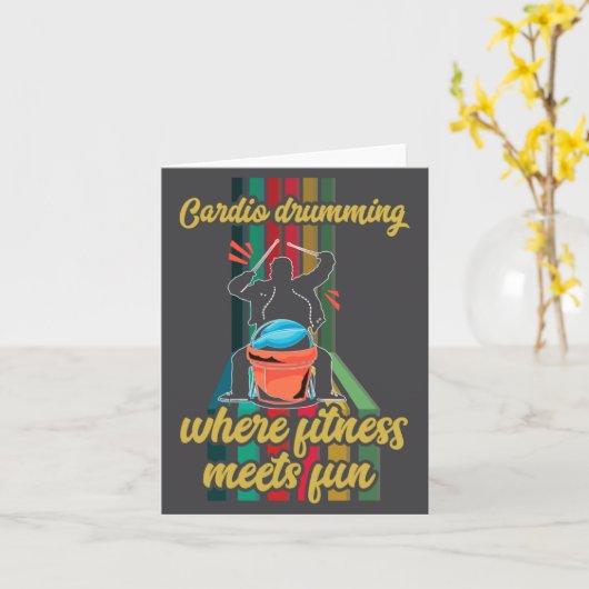 Cardio Drumming Gym Exercise Funny Fitness Cl W  カード (黄色い花)