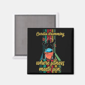 Cardio Drumming Gym Exercise Funny Fitness Cl W  マグネット (正面/裏面)