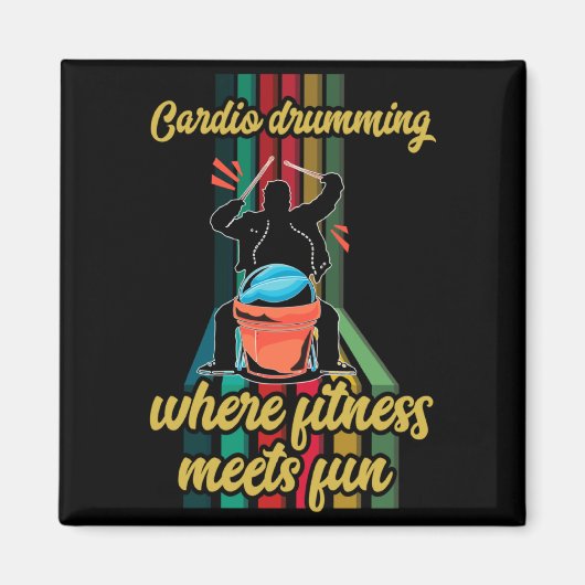 Cardio Drumming Gym Exercise Funny Fitness Cl W  マグネット (正面)