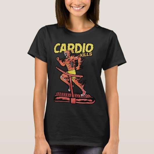 Cardio Kills Skeleton Skull  Running Marathon Runn Tシャツ (正面)