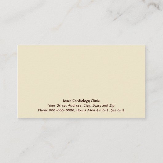 Cardiologist Business Card 名刺 (裏面)