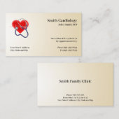 Cardiologist Cardiology Stethoscope Business Card 名刺 (正面/裏面)