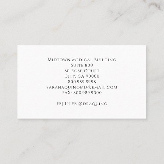 Cardiologist Doctor Anatomical Heart Illustration 名刺 (裏面)