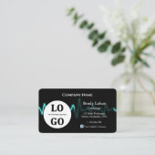 Cardiology Business Card Custom Logo Modern Black 名刺 (スタンド正面)