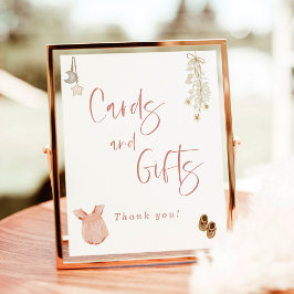 Cards and Gifts Baby Shower, Boho Girl Baby Shower ポスター