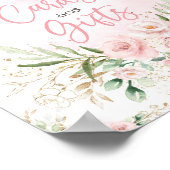 Cards and Gifts Blush Floral Elephant Baby Shower ポスター (角)
