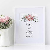 Cards and Gifts Blush Pink Rose Script Wedding  ポスター