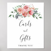 Cards and Gifts Blush Pink Rose Script Wedding ポスター (正面)