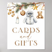 Cards and Gifts Boho Christmas Holiday Baby Shower ポスター (正面)