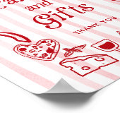 Cards and Gifts Bow Italian Lemons Baby Shower ポスター (角)