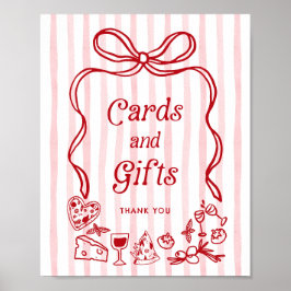 Cards and Gifts Bow Italian Lemons Baby Shower ポスター