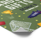 Cards and Gifts Boys Soccer Birthday Sign ポスター (角)