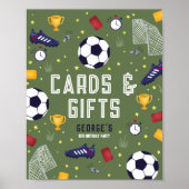 Cards and Gifts Boys Soccer Birthday Sign ポスター (正面)
