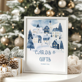 Cards and gifts Christmas village Baby Shower ポスター