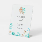 Cards and Gifts Coastal Seashell Beach Wedding 台座サイン (正面)