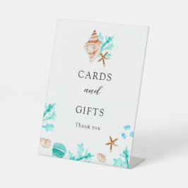 Cards and Gifts Coastal Seashell Beach Wedding 台座サイン