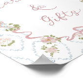 Cards and Gifts Pink Bow Graduation Sign ポスター (角)