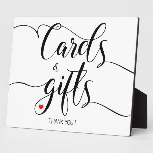 Cards and Gifts sign Tabletop Plaque with Easel フォトプラーク (側面)