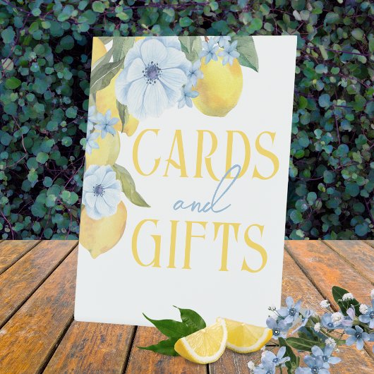 Cards and Gifts Watercolor Lemon Standing Table 台座サイン